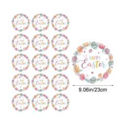 DAMAI 16 Pcs 9 inchs Easter Day Paper Plates - Colorful Eggs Pattern Disposable Dinnerware for Spring Celebrations Picnic Favors(9 inchs Paper Plates) - Thumbnail 3