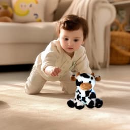 PATLOLLAV Plush Cow Toy,Glowing Little Cow Stuffed Animal,Cattle Soft Stuffed Animal Doll,Cute Birthday Gifts for Boys Girls Kids Toddlers,Best Gift - Thumbnail 4