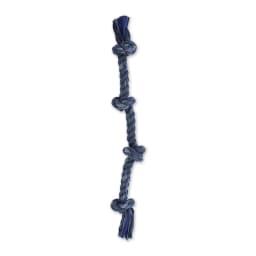 Mammoth Flossy Chews Cottonblend Denim 4 Knot Tug Rope Dog Toy , Large, 27" - Thumbnail 1