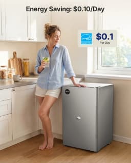 Upstreman 3.2 Cu ft Mini Fridge Without Freezer, Single Door Small Refrigerator No Freezer, Freezerless All-Refrigerator Cooler for Kitchen Office - Thumbnail 6