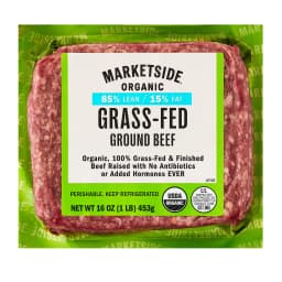 Marketside Organic Grass-Fed Ground Beef, 85% Lean/15% Fat, 1 lb - Thumbnail 1