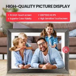 Jazeyeah 10.1 inch Digital Picture Frame 32GB Memory Wood Wifi Smart Frameo Digital Frame IPS Touch Screen Share Photos and Videos Supports Micro SD - Thumbnail 7