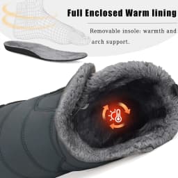 Womens Mens Barefoot Boots Shoes Winter Snow Boots Warm Ankle Booties Zero Drop Sole Wide Toe Box Fur Lined Outdoor Sneakers,42 - Thumbnail 3