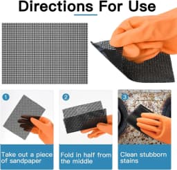 Tutuviw 12Pcs Flexible Scrubbing Screen for Stain Calcium Deposits Scrubber Flexible Scouring Mesh Pad Abrasive Grit Cleaning Screen for Remove - Thumbnail 7