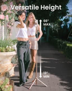 KraftGeek Magnetic Phone Tripod for iPhone MagSafe – 66'' Auto-Open Selfie Stick with Remote, Cell Phone Tripod Stand for Video Recording, Vlogging - Thumbnail 4