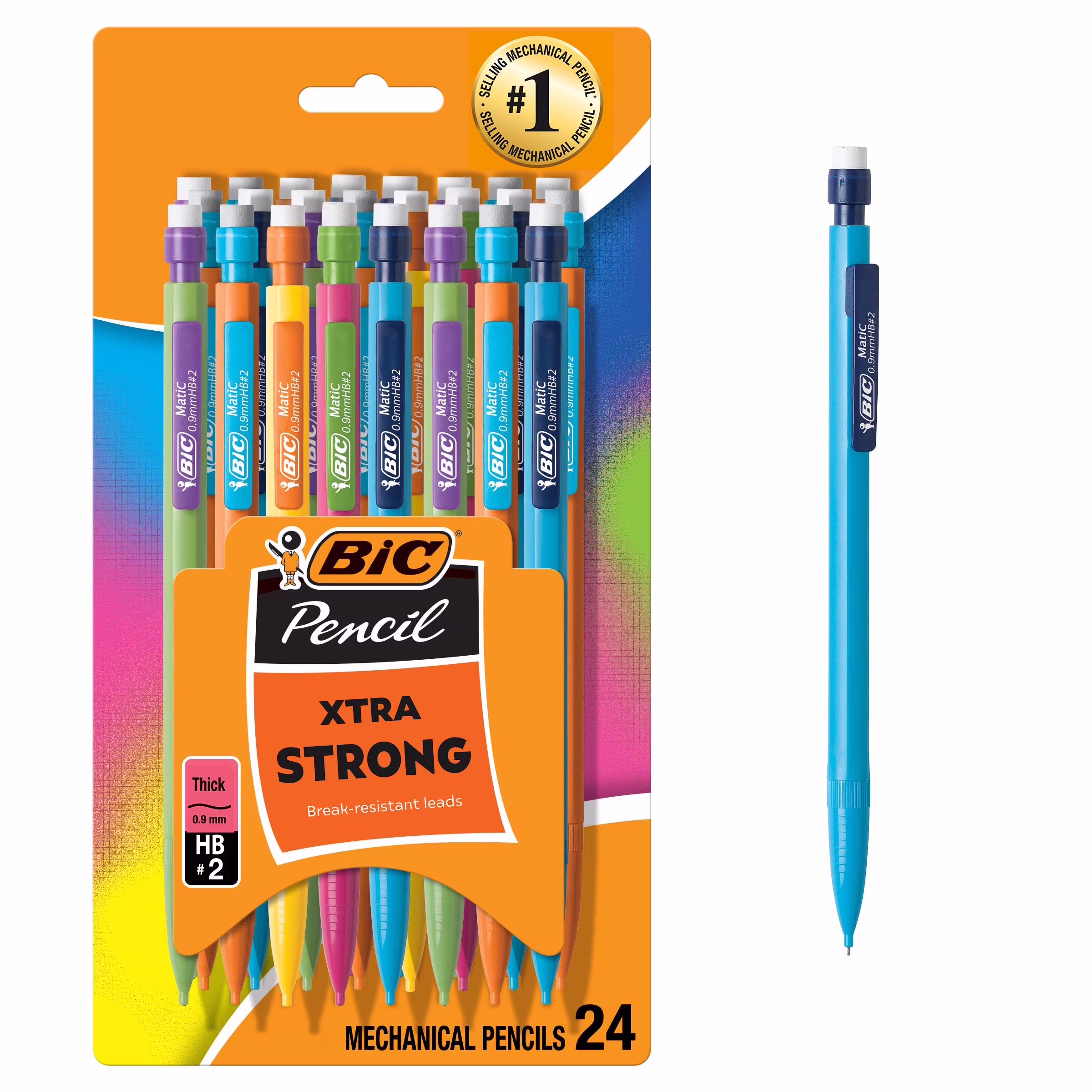 BIC Xtra Strong Mechanical Pencils, No. 2, Back to School Supplies, 0.9 mm, 24-Count - Thumbnail 1