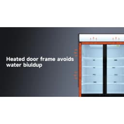 Glass Door Merchandiser Freezer 70 Cu.ft Swing Door Commercial Reach-In Display Freezers with LED Top Panel Upright Freeze Storage - Thumbnail 14