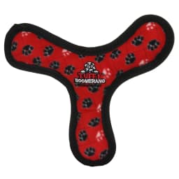 Tuffy Ultimate Boomerang Red Paw Durable Plush Squeaky Dog Toy - Thumbnail 1