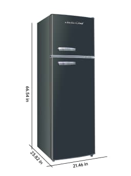 Arctic Chef 10 Cu. ft. Retro Refrigerator, Top Mount Apartment-Size Fridge, Black - Thumbnail 4
