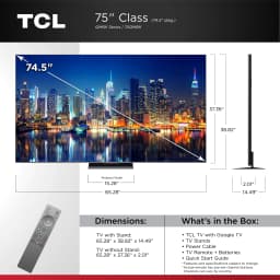 TCL 75" Class QM8K Series QD-Mini LED QLED 4K UHD Smart Google TV (NEW, 2025) - 144Hz, Local Dimming - Thumbnail 2