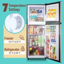 WANAI 4.5 Cu.ft Large Size Mini Fridge with Adjustable Thermostat, Compact Refrigerator Silver, New - Thumbnail 6