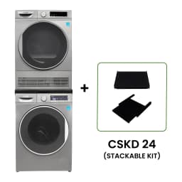 Pemberly Row Stackable Washer 2.2 cf 110 V Dryer 4 Cf 220V with Stacking Shelf - Thumbnail 6