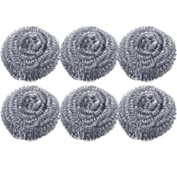 6 Pack Steel Scrubber, Metal Kitchen Scrubbing Sponges, Dishwashing Scouring Pads Heavy Duty, Premium Stainless Steel Scrubbers for Cleaning Dishes - Thumbnail 2