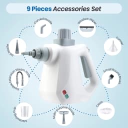 FVSA Handheld Steam Cleaner, 1000W Multi-Surface Cleaner with 9 Accessories, Compact Design, White - Thumbnail 3
