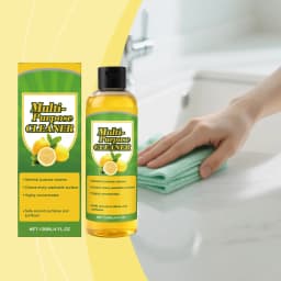 Hxlamzoo High-Efficiency Multi-Purpose Cleaner Concentrate with Natural Lemon Freshness - 120ml Portable Bottle for Kitchen, Bathroom, Tile, Glass - Thumbnail 1
