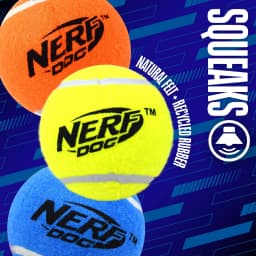 Nerf Dog Toys Squeaky Tennis Ball Dog Toy, 2 inch, 3 Pack - Thumbnail 2