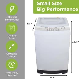 Hamilton Beach 2.1 Top Load Portable Washing Machine with 6 Wash Cycles, White, HBPW210 - Thumbnail 2