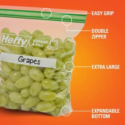 Hefty Press to Close Extra Large Sandwich Bags, 100 Count - Thumbnail 4