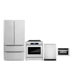 Cosmo 4 Piece Kitchen Appliance Package with 24" Built-In Microwave Drawer 30" Freestanding Electric Range 24" Built-in Integrated Dishwasher - Thumbnail 1