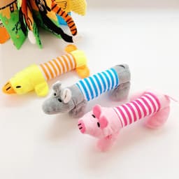 Pet Dog Cat Plush Cartoon Bite-resistant Decompression Ducks Piggys Elephant Cute Vocal Cat Toys Dog Supplies for Christmas Gifts - Thumbnail 2