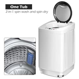 Portable 7.7 lbs Automatic Laundry Washing Machine with Drain Pump (Mini) - 16.9''x16.9''x29.5''(L x W x H) - Thumbnail 6