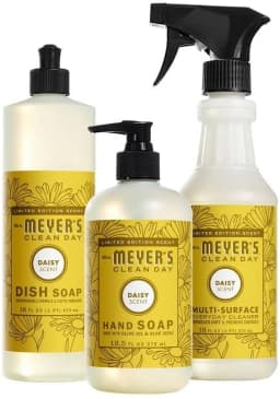 Mrs. Meyer's Clean Day Kitchen Essentials Set, Includes: Hand Soap, Dish Soap, and Multi-Surface Cleaner, Daisy Scent - Thumbnail 1