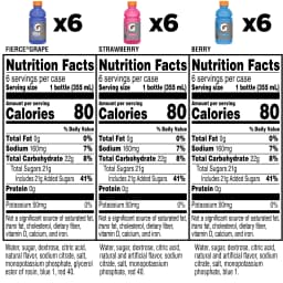 Gatorade Sports Drinks, Grape, Strawberry and Berry Flavored Variety Pack, 12 fl oz, 18 Count Bottles - Thumbnail 3