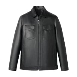Maoxin Men's Jacket Men's Fashion Vintage Motorcycle Solid Color Zipper Pocket Leather Long Sleeved Hooded Jacket Plus Size Leather Jacket Black M - Thumbnail 2