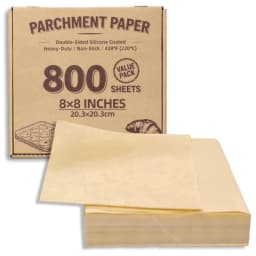 Danjurein 800 Sheets Value Pack 8x8 Parchment Paper Squares - Unbleached, Non-Stick Food Grade 428°F Heat Resistant for Baking Pan Liners, Brownies - Thumbnail 1