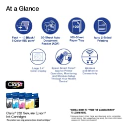 Epson WorkForce WF-2950 All-in-One Wireless Color Printer with Scanner, Copier and Fax - Thumbnail 3