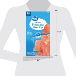 Great Value Gallon Freezer Slider Zipper Bags, 60 Count - Thumbnail 5