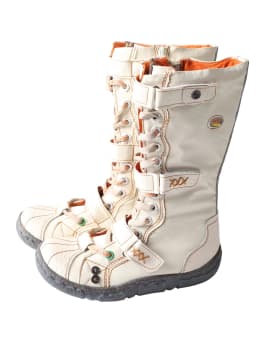 TMA EYES Strape-Accent Washed PU Leather Flat Women's Boot with Plus Size - Thumbnail 4
