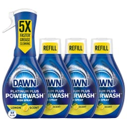 Dawn Powerwash Spray, Dish Soap, Dishwashing Liquid, Cleaning Supplies, Lemon, 1 Starter Kit + 3 Refills, 64 Fl Oz - Thumbnail 1