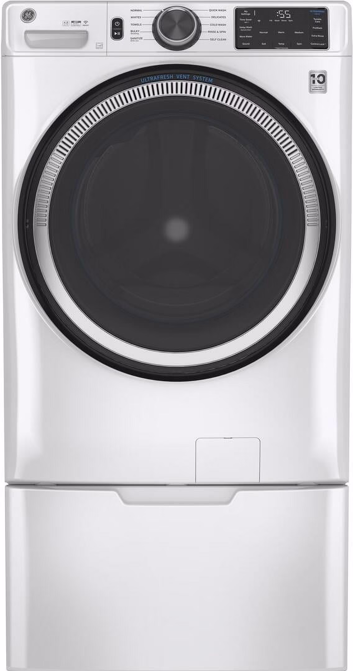 GE GFW550S 28" Wide 4.8 Cu Ft. Front Loading Washing Machines Washer - White - Thumbnail 3