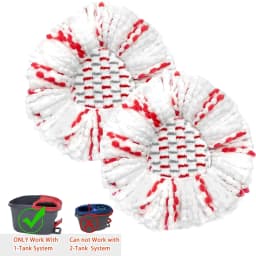 Rolarhola Spin Mop Replacement Set for O-Ceda EasyWring 1-Tank System, Includes 2 Mop Head Replacement, 1 Mop Handle (30-58in Adjustable 4-Section - Thumbnail 3