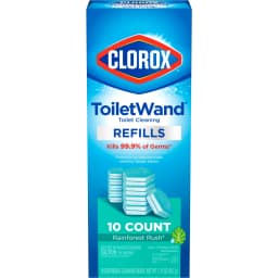 Clorox ToiletWand Disinfecting Brush Refills, Disposable Toilet Bowl Cleaner, Rainforest Rush, 10 Count - Thumbnail 2