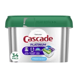 Cascade Platinum Dishwasher Pods, Dishwasher Detergent Soap Tabs, Fresh, 34 Count - Thumbnail 2