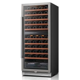 Ca’lefort 24 inch Dual Zone Wine Refrigerator Cooler 90 Bottle Built-In Wine Fridge with 3 Color LED Lighting for Home, Bar & Office - Thumbnail 1