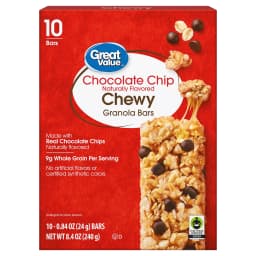 Great Value Chocolate Chip Chewy Granola Bars, 0.84 oz, 10 Count - Thumbnail 10