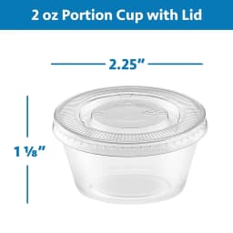 200-Pack of 2 Ounce Clear Plastic Jello Shot Cup Containers with Snap on Leak-Proof Lids Jello Shooter Shot Cups -FDA-Approved -Compact Food Storage - Thumbnail 4