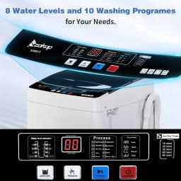 UbesGoo 15.6LBS Portable Washing Machine, Full-Automatic Electric Laundry Machine with Stainless Steel Drum,Compact Washer, Washer and Dryer Combo - Thumbnail 5