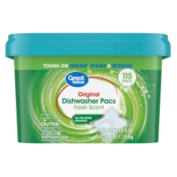 Great Value Original Dishwasher Pacs, Fresh Scent, 115 Count - Thumbnail 1