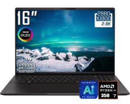 ASUS Vivobook S16 AI Laptop, 16" 3K 2880 x 1800 OLED 120Hz Display, Win 11 Home(16GB DDR5 RAM | 512GB SSD) - Thumbnail 1