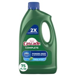 Cascade Complete Dishwasher Detergent Liquid Gel, Dish Detergent, Dish Soap, Fresh, 75oz - Thumbnail 1