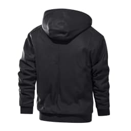 Maoxin Men's Leather Jacket Men Zipper Pocket Artificial Leather Clothing Long Sleeves No Hat Fall And Winter Loose Coat Leather Jackets for Men - Thumbnail 4