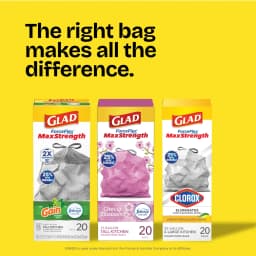 Glad ForceFlex MaxStrength 13-Gallon Drawstring Tall Kitchen Bags, Lemon Fresh Bleach Scent, 20 Bags - Thumbnail 9