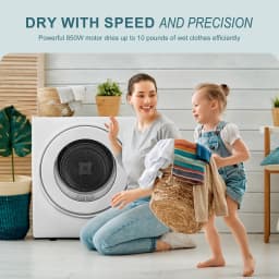 Simzlife 1.6 Cu. ft. Portable Clothes Dryer, Electric Compact Dryer Machine, 19.5 in W, 23.6 in H - Thumbnail 4