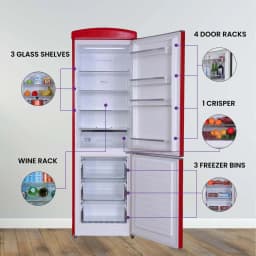 Conserv Appliances Bottom Mount Retro Refrigerator, Red - Thumbnail 5