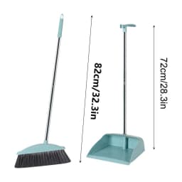 Broom and Dustpan Set, 45° Angle, Long Handle Broom Dustpan Pan, Wide Dustpan, eavy Duty Dust Pan, Dustpan Broom with Dense Bristles, Perfect - Thumbnail 3