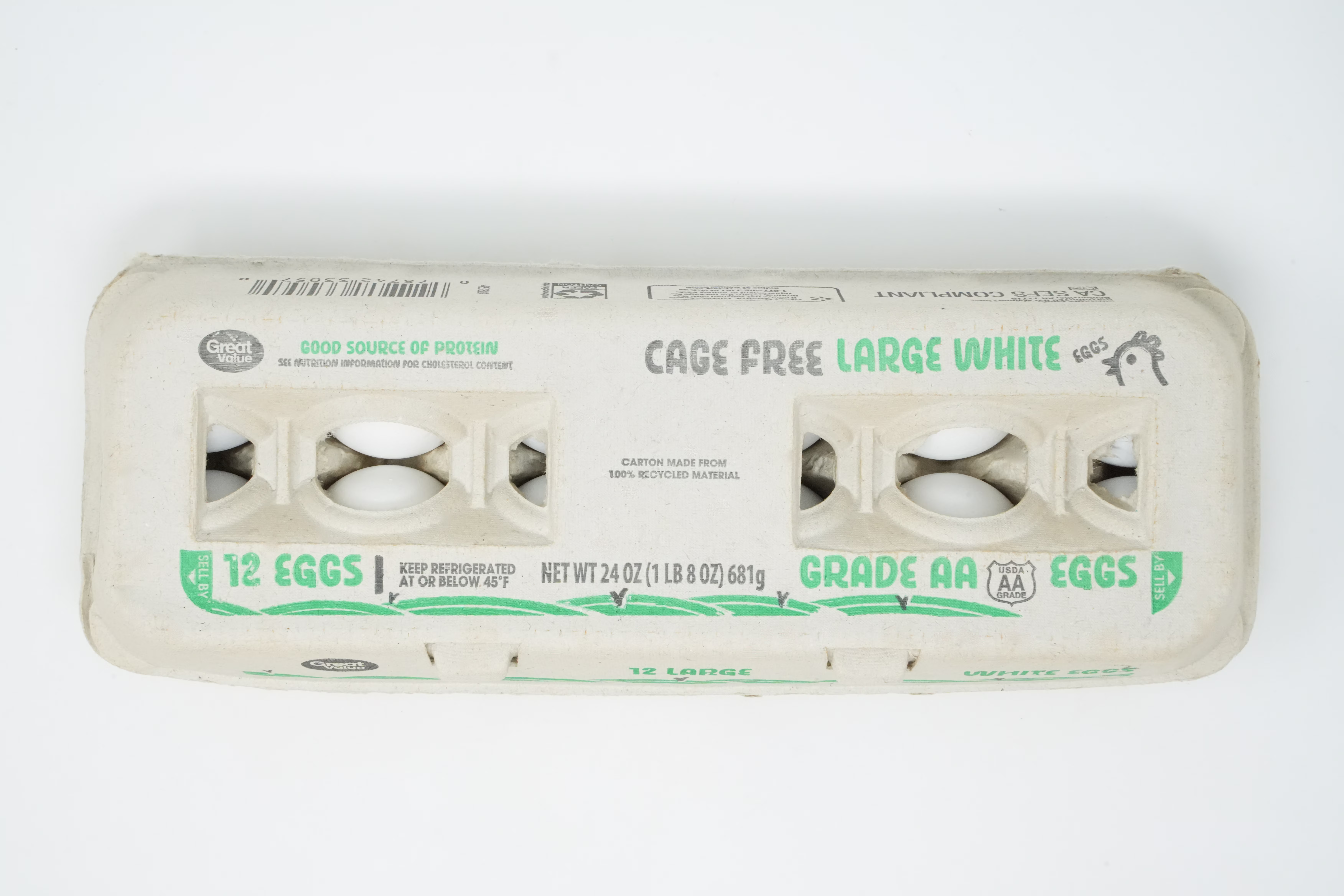 Great Value Cage-Free Large White Eggs, 12 Count - Thumbnail 8